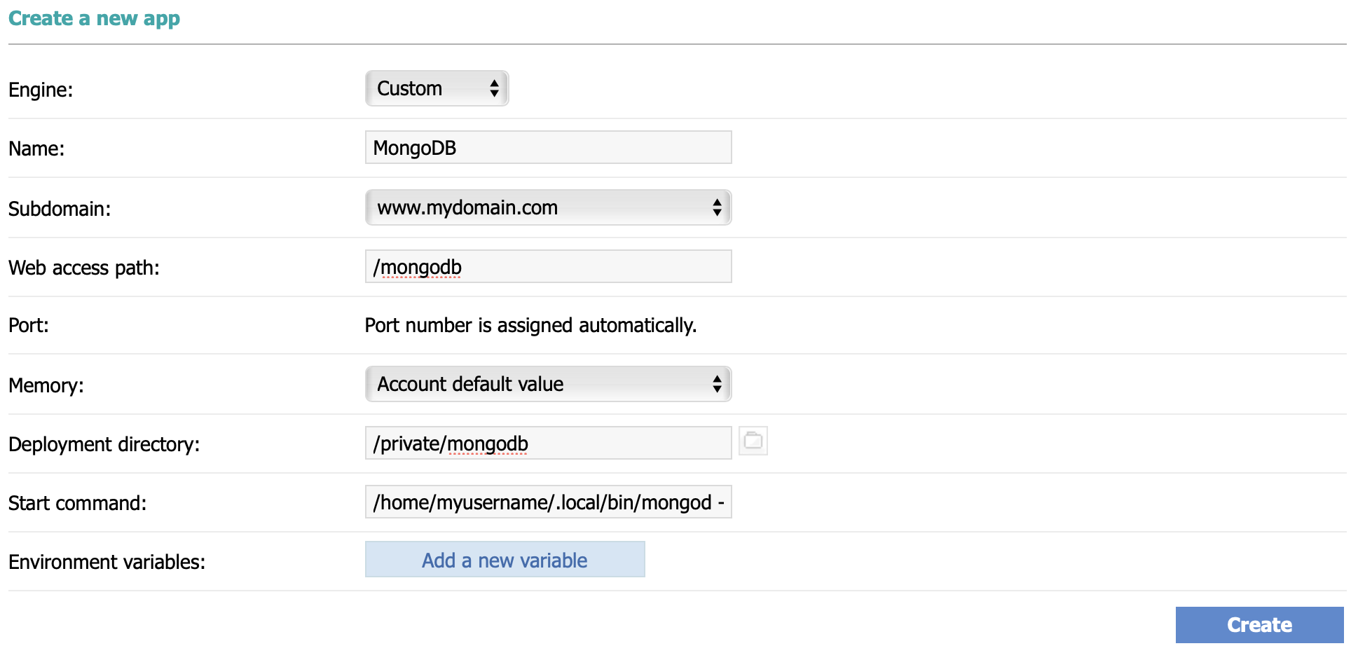 MongoDB Custom Instance