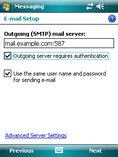 Outgoing (SMTP) mail server