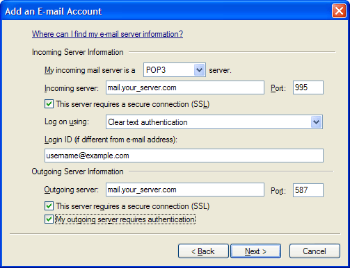 Add an E-mail Account