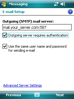 Outgoing (SMTP) mail server