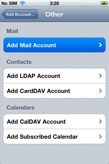 Add Mail Account