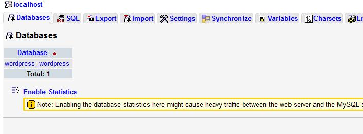 Select a MySQL database.