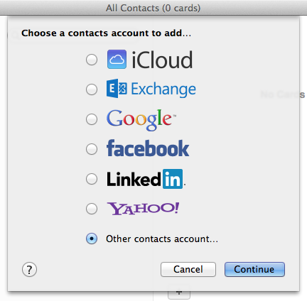 Configure Contacts for Mac