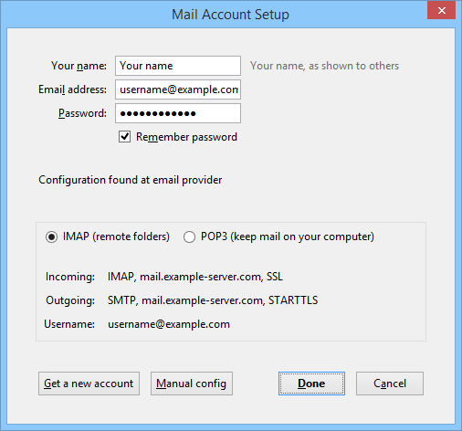 Mail Account Manual Setup