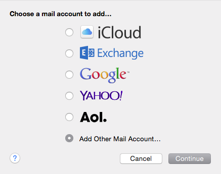 Choose a mail account