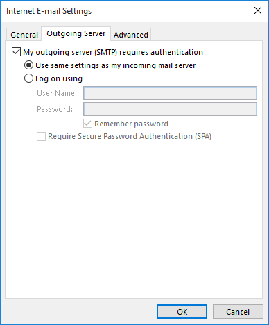 Outgoing Server