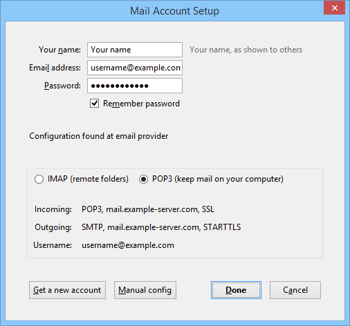 Mail Account Manual Setup