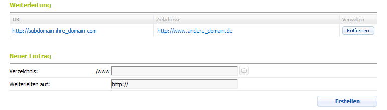 Weiterleitung Weiterleitung