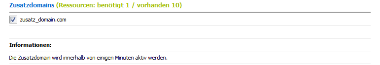 Zusatzdomains Zusatzdomains