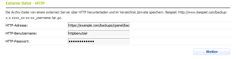 Externe Datei - HTTP Externe Datei - HTTP