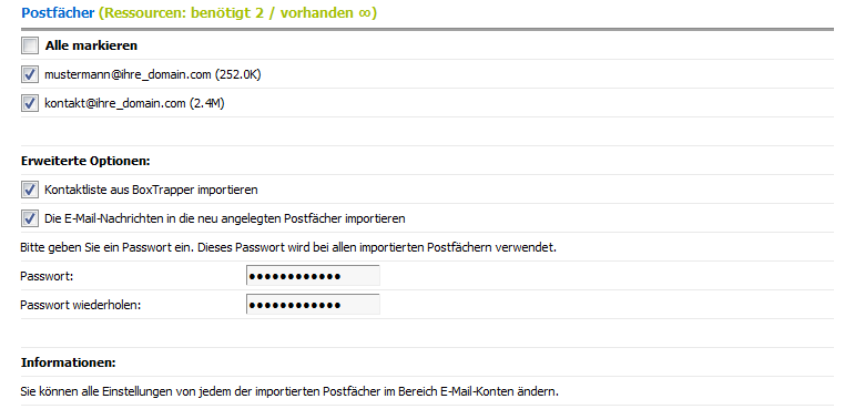 Postfächer Postfächer