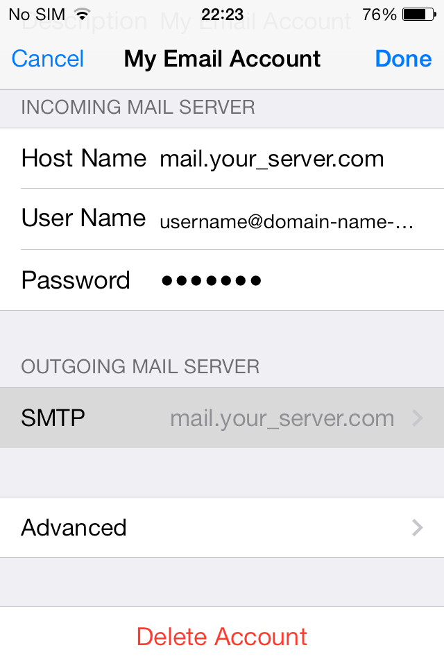 Outgoing Mail Server