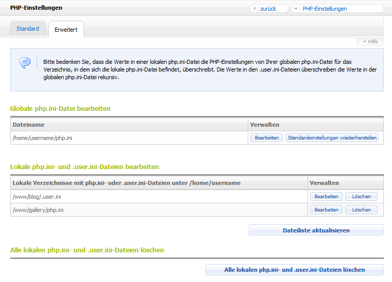 Erweiterter Modus Erweiterter Modus