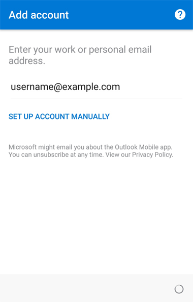 Set Up Account Manually