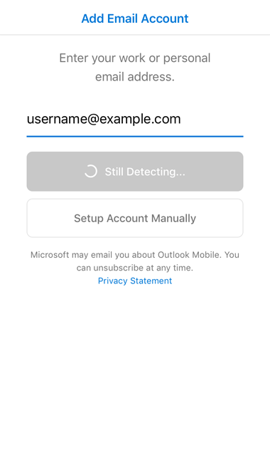 Set Up Account Manually
