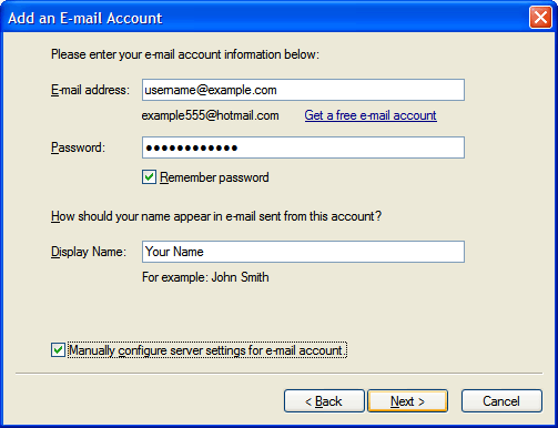 Add an E-mail Account