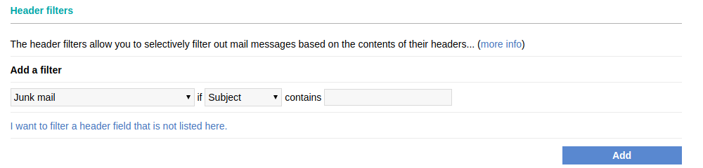 Header filters