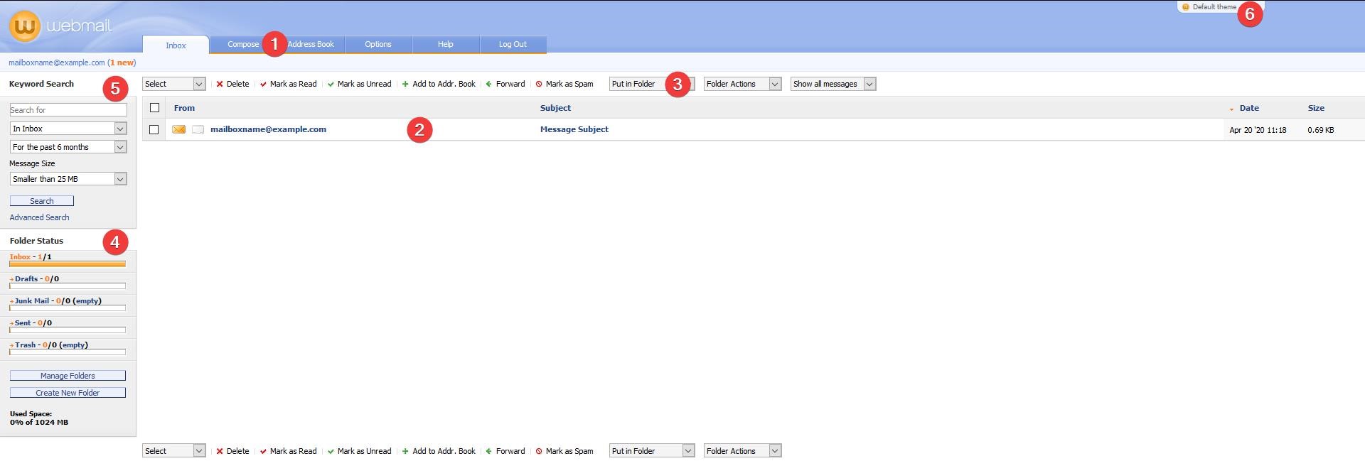 Webmail Classic User Interface