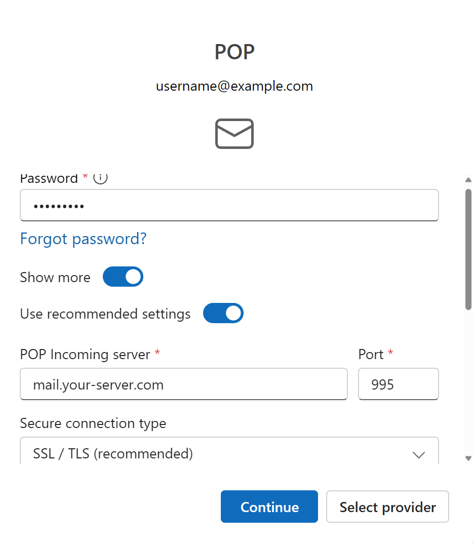 POP3 Settings