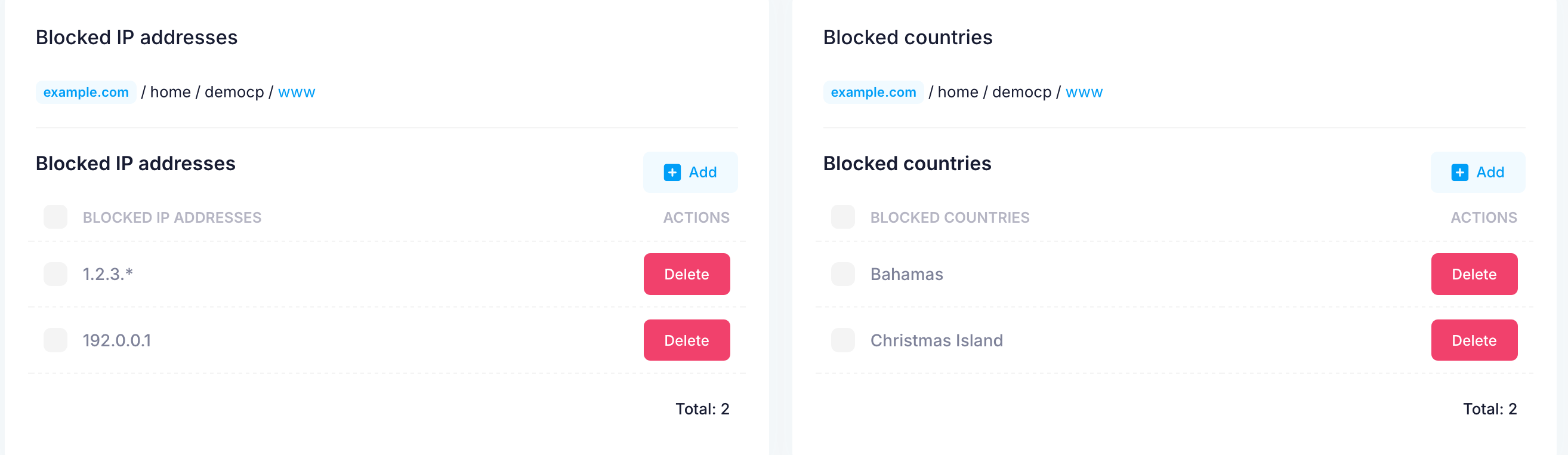 Blocking an IP or Country