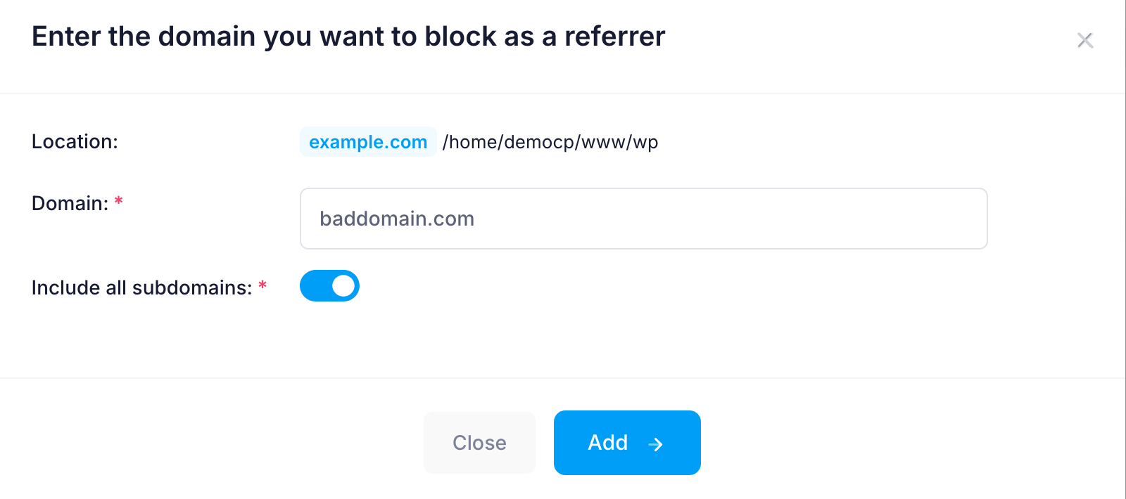 Block referrer