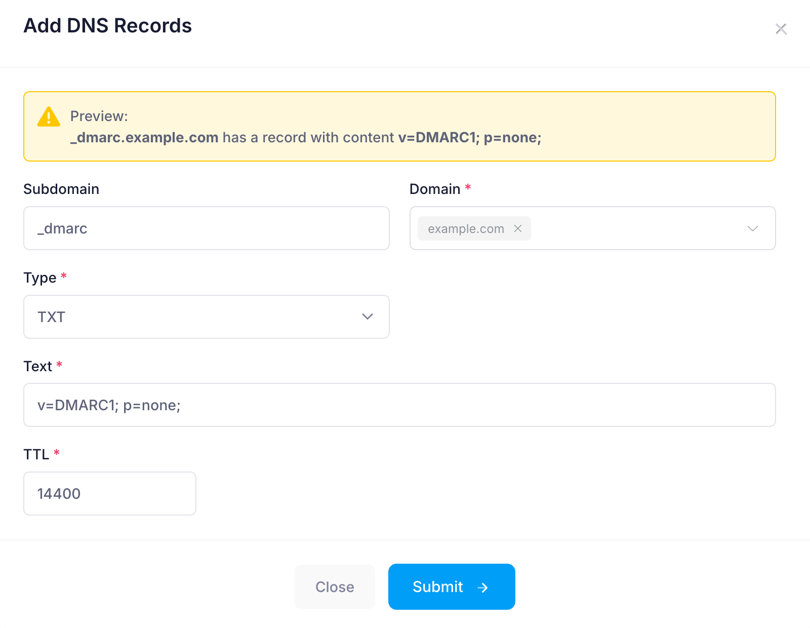 Add a new record Add a new record