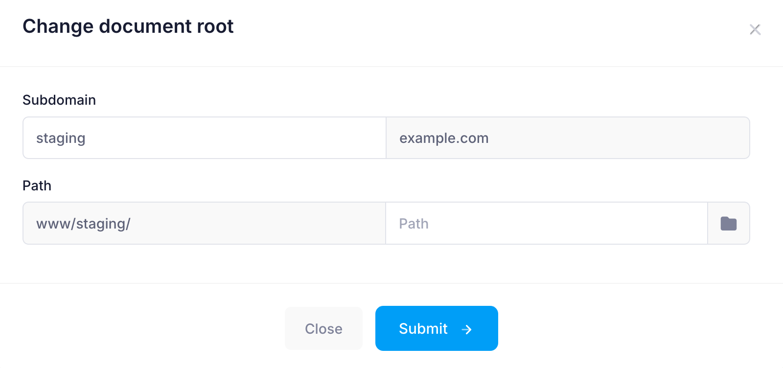 Change documen root Change documen root
