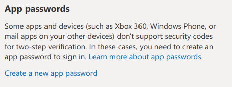 App Passwords App Passwords