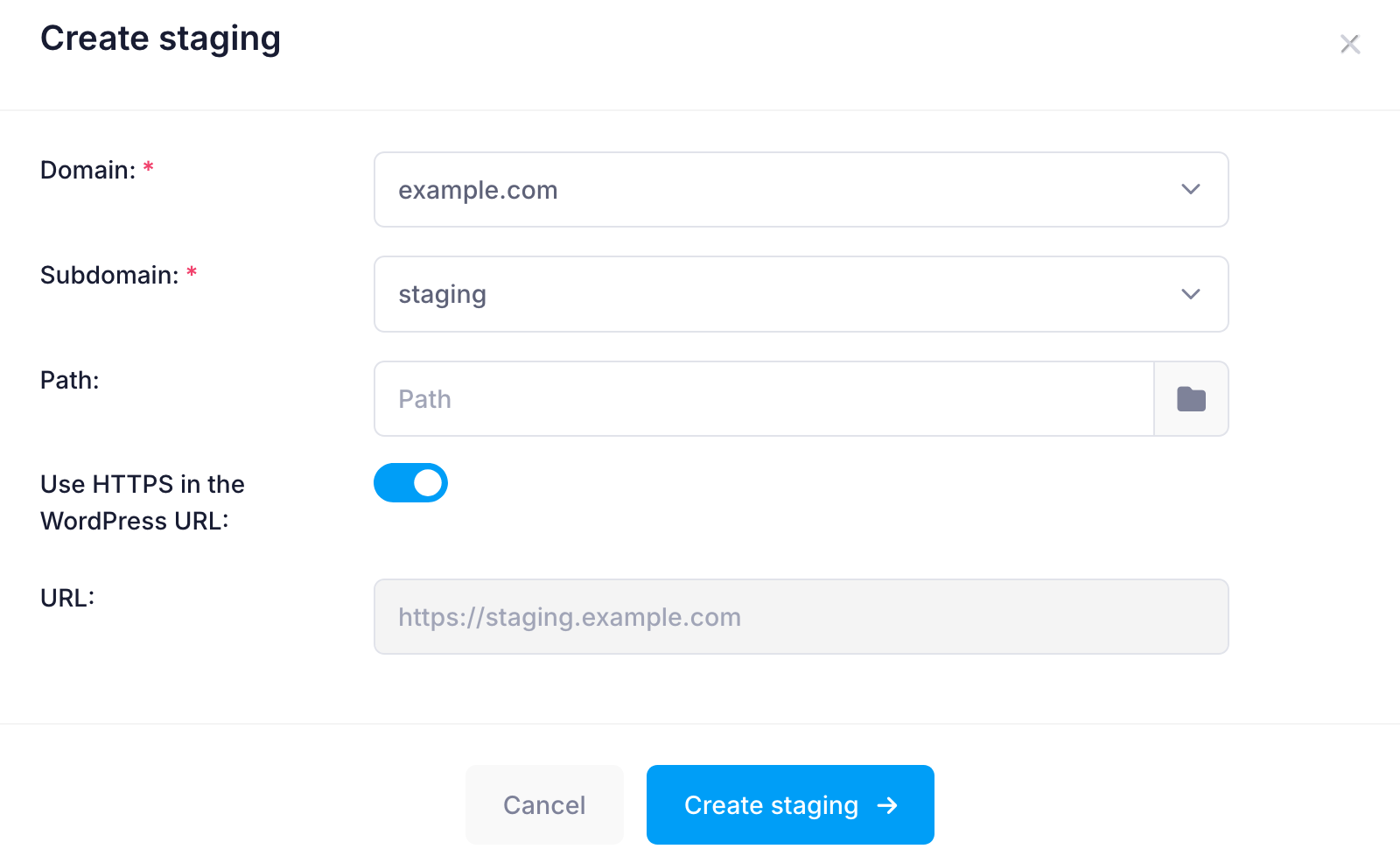 Create Staging Create Staging
