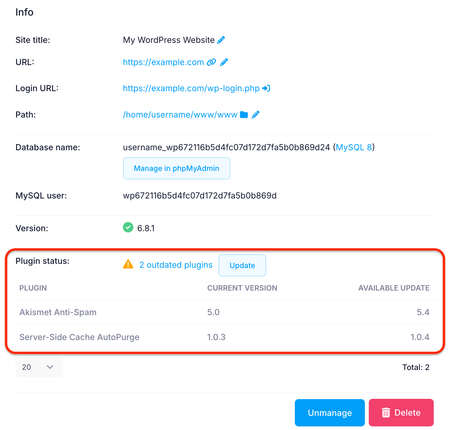 WordPress list outdated plugins