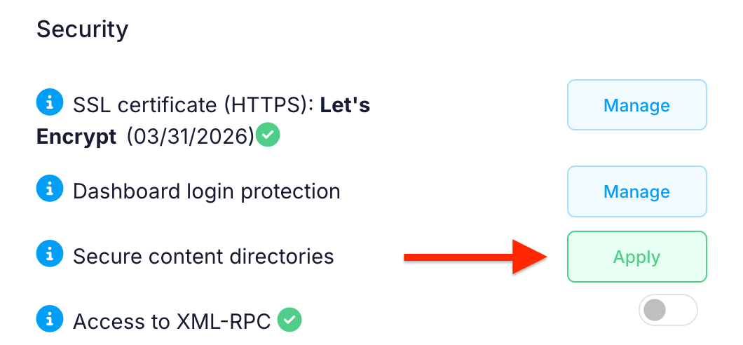 WordPress secure content directories