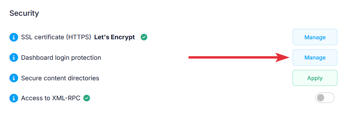 Dashboard login protection