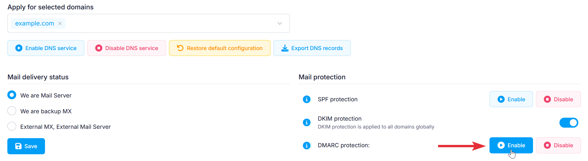 Enable DMARC Protection