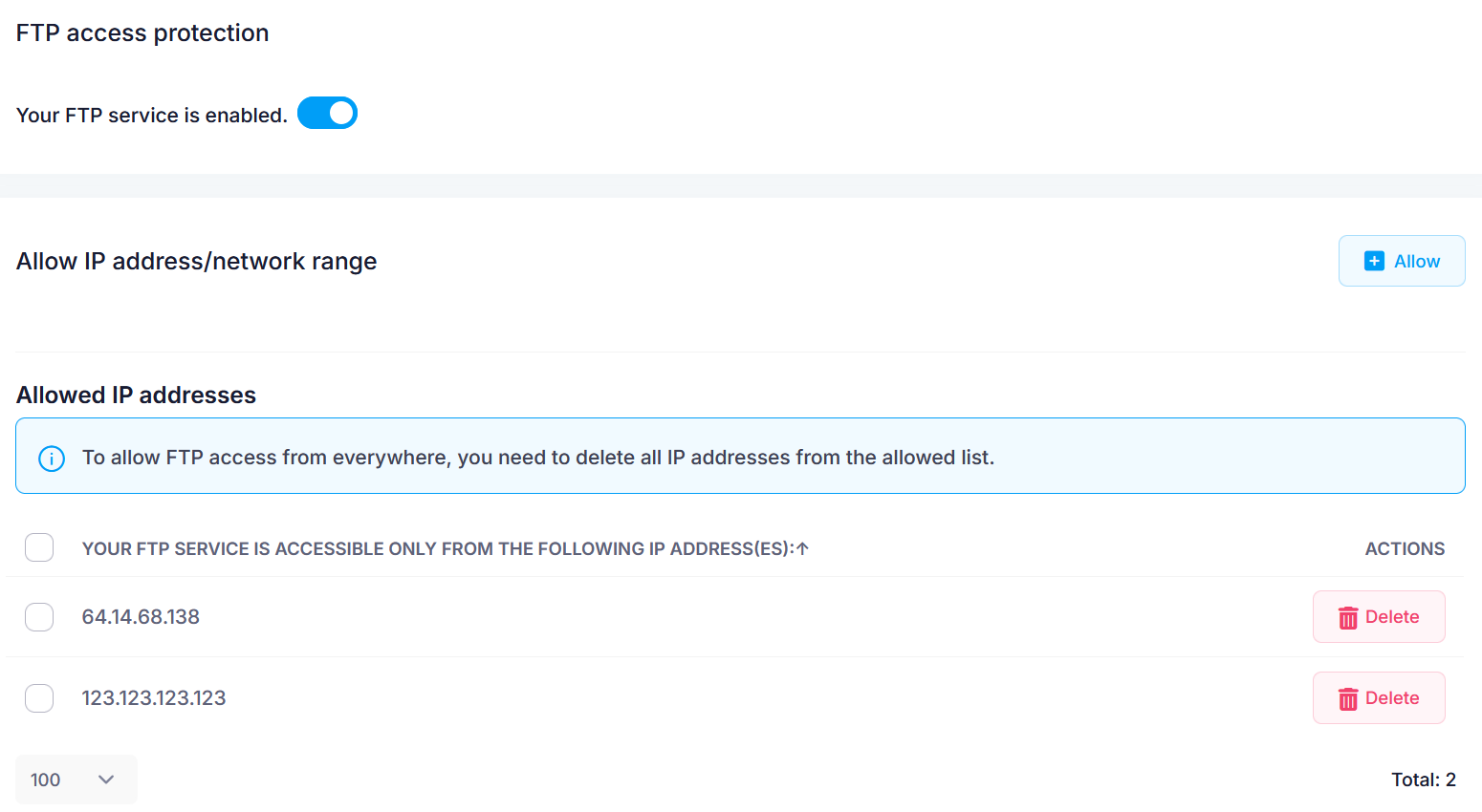 FTP access protection